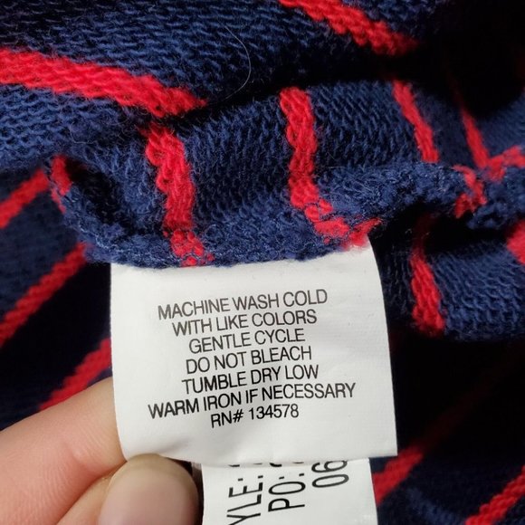Vineyard Vines Sweater Womens Medium Long Sleeve  1/4 Button Striped Red Blue - Picture 5 of 9